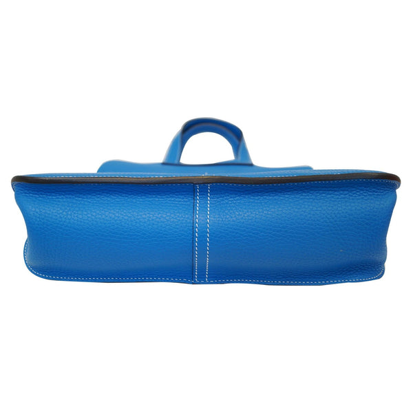 HERMES Halzan 31cm Clemence Leather Crossbody Bag Blue