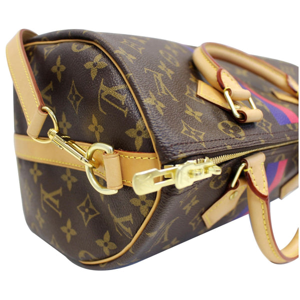 LV Speedy 30 Mon Bandouliere Canvas Bag - Corner left view