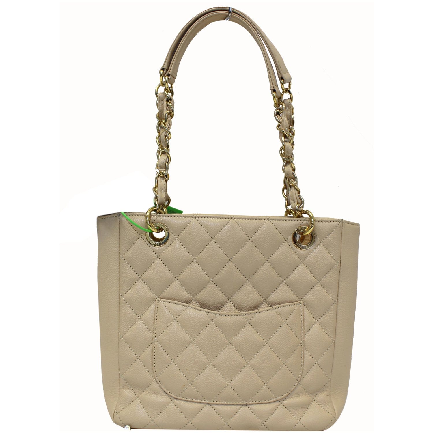 Chanel Tote Bag PST Caviar Leather Petit Shopping Beige