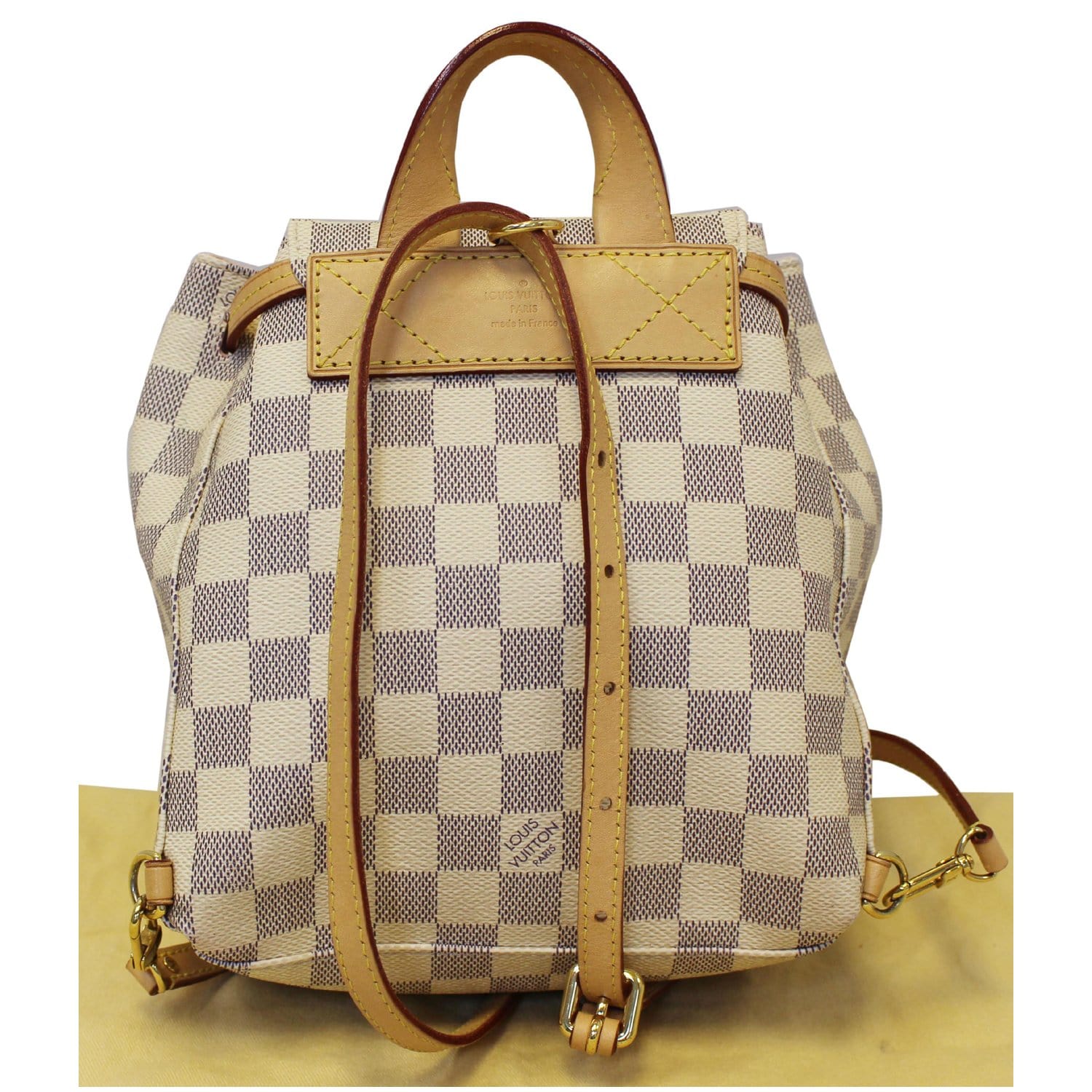 gold drips louis vuitton checkered backpack Authentic Damier Azur Canvas Sperone BB Paris Station Shop inch laptop LOUIS VUITTON Flaneur Backpack Jaune