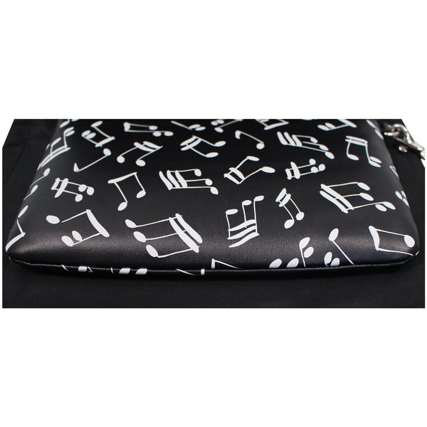 YVES SAINT LAURENT Calfskin Musical Notes Zip Pouch Black - Last Call