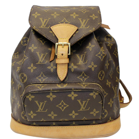LOUIS VUITTON Montsouris MM Monogram Canvas Backpack Bag Brown
