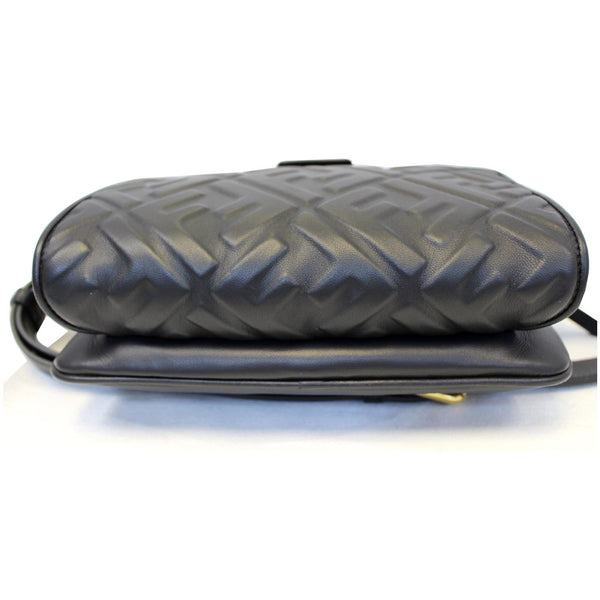 Fendi Upside Down Leather Belt Bag in Black down side view