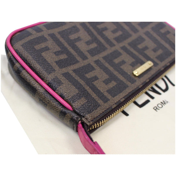 FENDI Spalmati Zucca Pochette Pouch Fuchsia