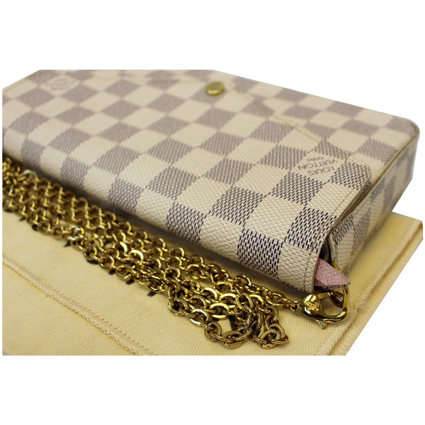 LOUIS VUITTON Pochette Felicie Damier Azur Crossbody Bag White