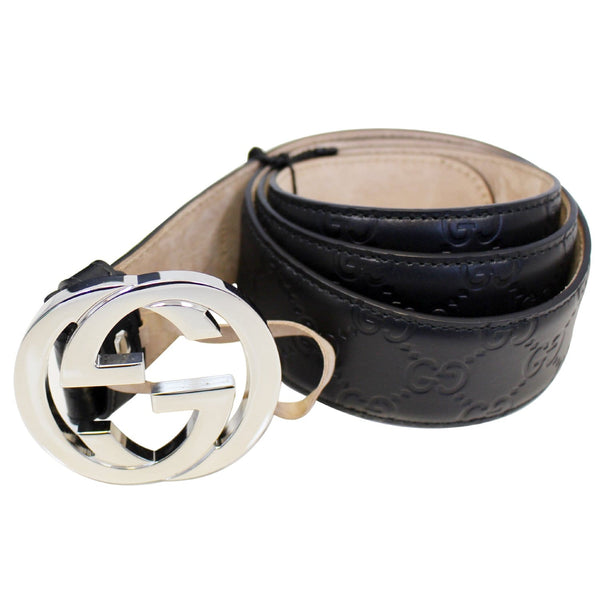 GUCCI Interlocking G Signature Leather Belt 411924-US