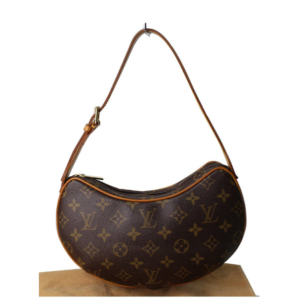 LOUIS VUITTON Croissant PM Monogram Canvas Shoulder Bag Brown