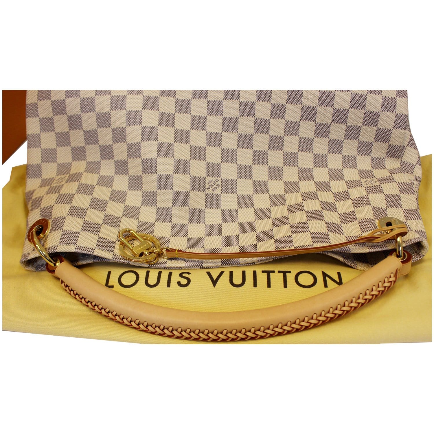 LOUIS VUITTON Artsy MM Damier Azur Shoulder Bag White-E5475-SOLD