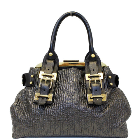 LOUIS VUITTON Motard Biker Monogram Satchel Bag Black