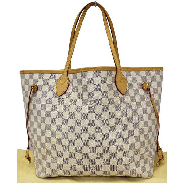 Louis Vuitton Neverfull MM Damier Azur White Bag - front view