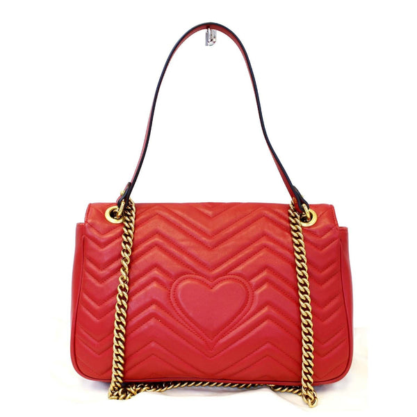 GUCCI GG Marmont Matelasse Red Leather Shoulder Bag-US