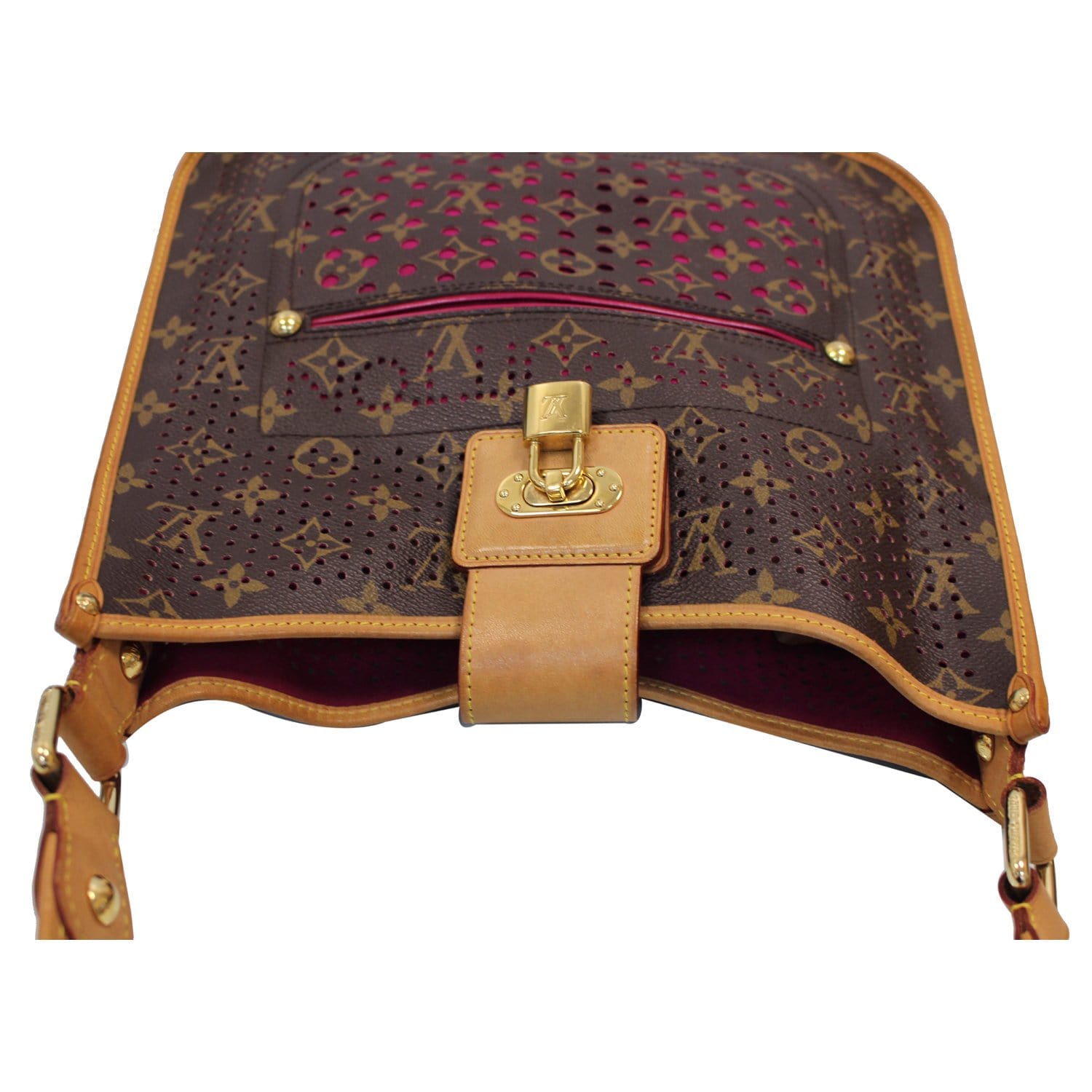 Auth Louis Vuitton Monogram Perforated Musette purple Limited