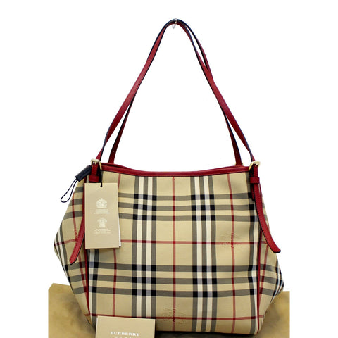 BURBERRY Haymarket Check PVC Tote Shoulder Bag