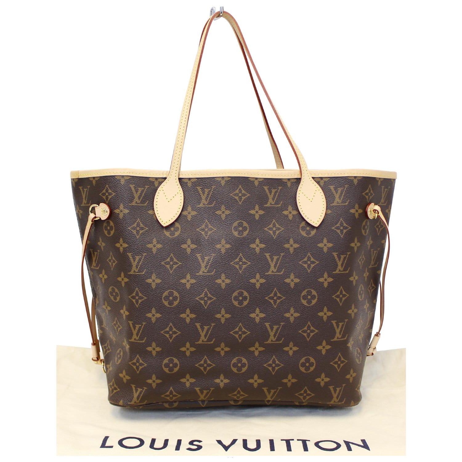 Louis+Vuitton+Neverfull+Red+Interior+Tote+MM+Brown+Canvas for sale online