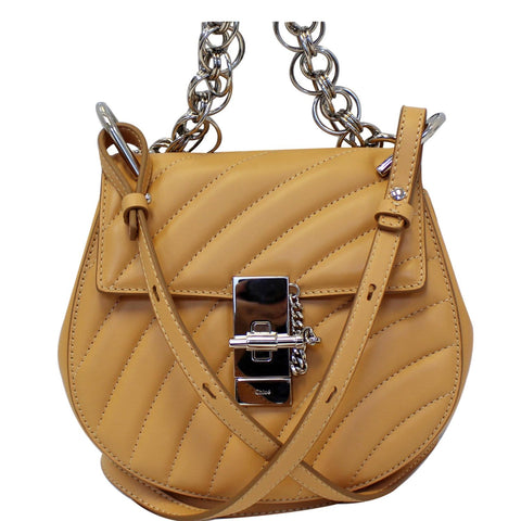 CHLOE Mini Drew Bijou Calfskin Shoulder Bag Peach