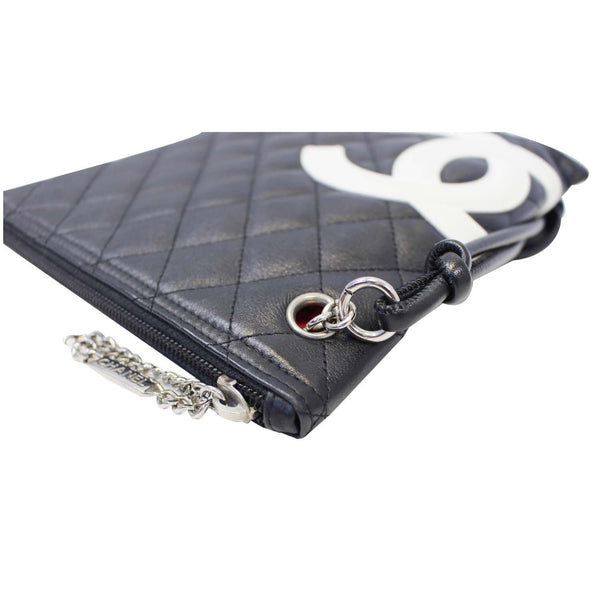 CHANEL Cambon Flat Calfskin Leather Messenger Crossbody Bag Black-US