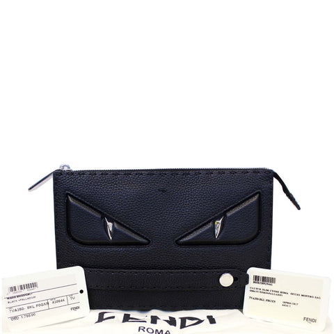 FENDI Selleria Bag Bugs Slim Clutch Black - Last Call