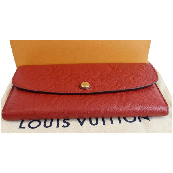 LOUIS VUITTON Emilie Monogram Empreinte Leather Wallet Red
