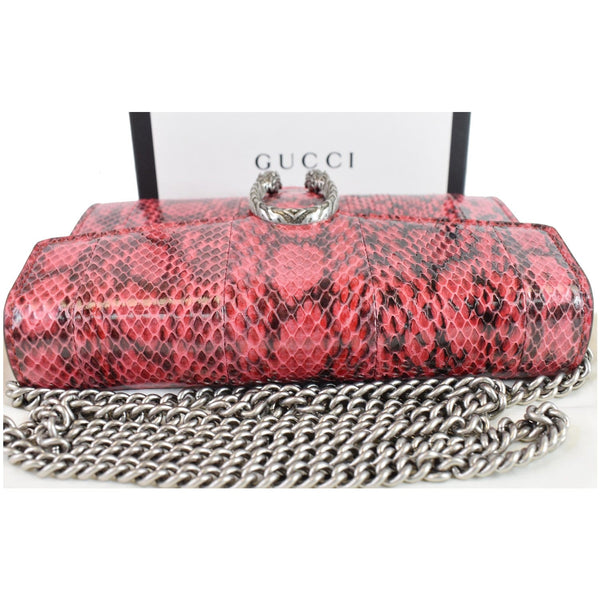 GUCCI Dionysus Mini Python Leather Crossbody Chain Wallet Red 401231