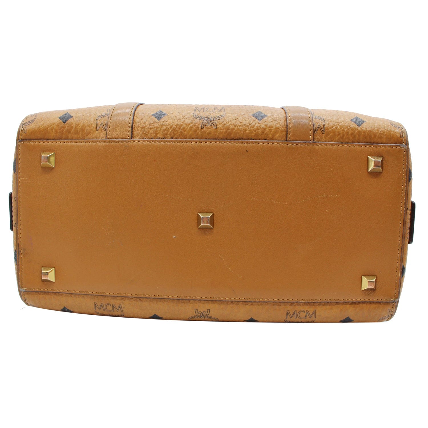 MCM Visetos Leather Boston Bag (SHG-25617) – LuxeDH