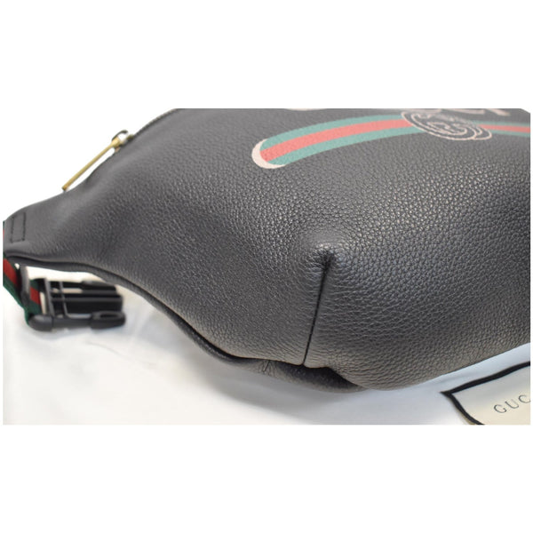 GUCCI Print Medium Leather Belt Bag Black 530412