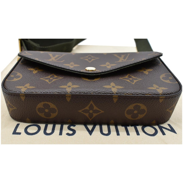 LOUIS VUITTON Felicie Strap & Go Pochette Monogram Canvas Crossbody Bag Khaki Green
