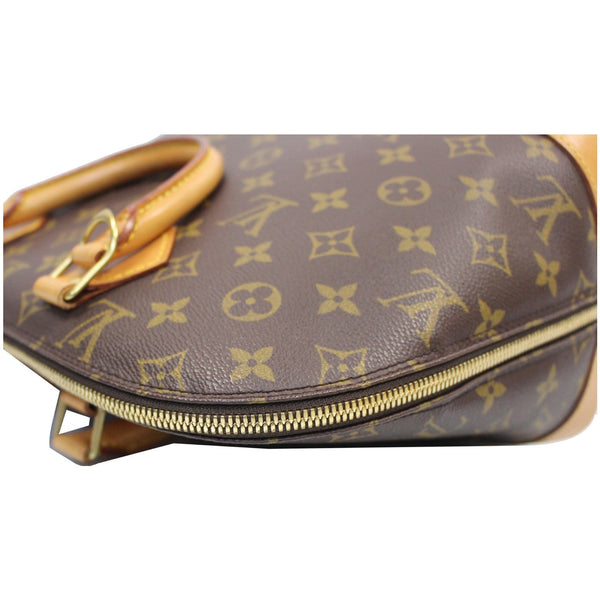 LOUIS VUITTON Alma Monogram Canvas Satchel Bag Brown