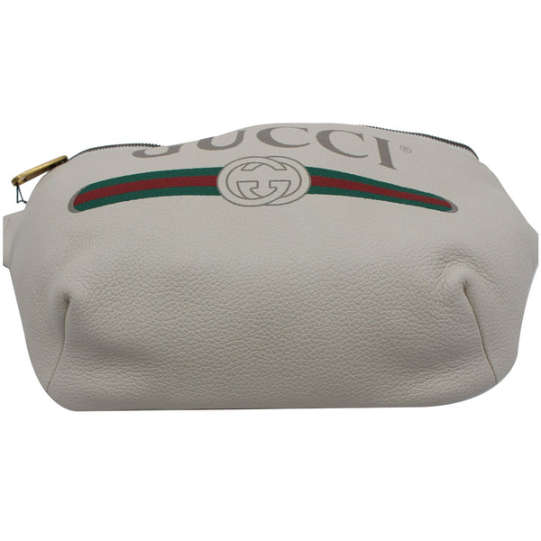 GUCCI Print Medium Leather Waist Belt Bag White 530412