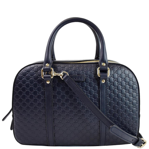 GUCCI Microguccissima Small Leather Crossbody Bag Navy Blue 510286