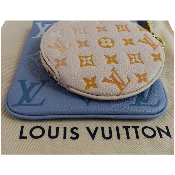 LOUIS VUITTON Monogram Empreinte Pool Trio Pouch Bag Summer Blue/Cream