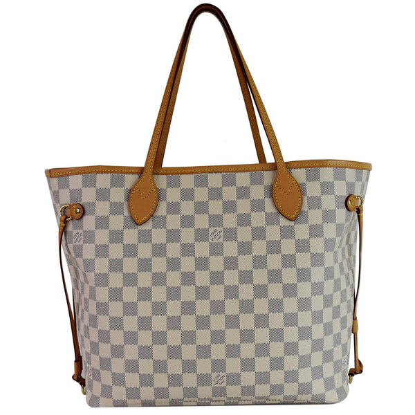 LOUIS VUITTON  Neverfull MM Damier Azur Tote Shoulder Bag White