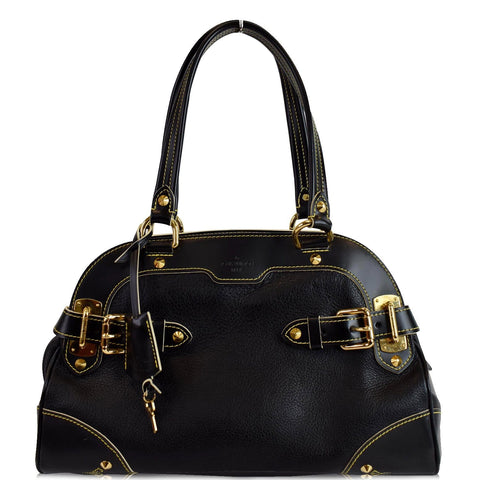 LOUIS VUITTON Le Radieux Suhali Leather Satchel Bag Black