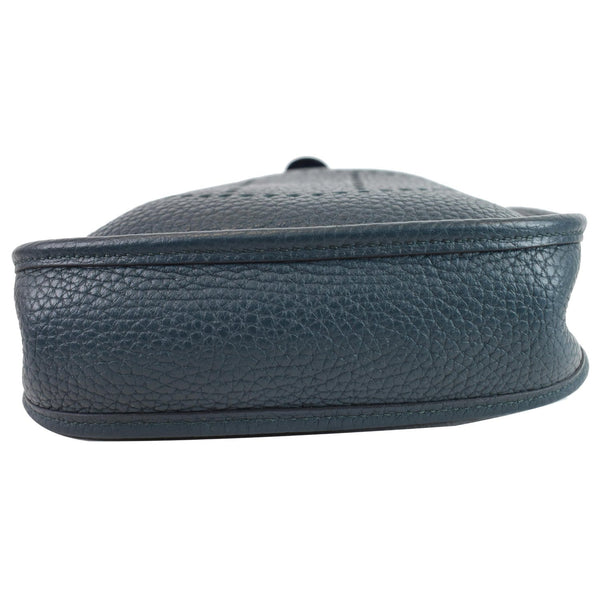 HERMES Evelyne TPM Clemence Leather Shoulder Bag Dark Green