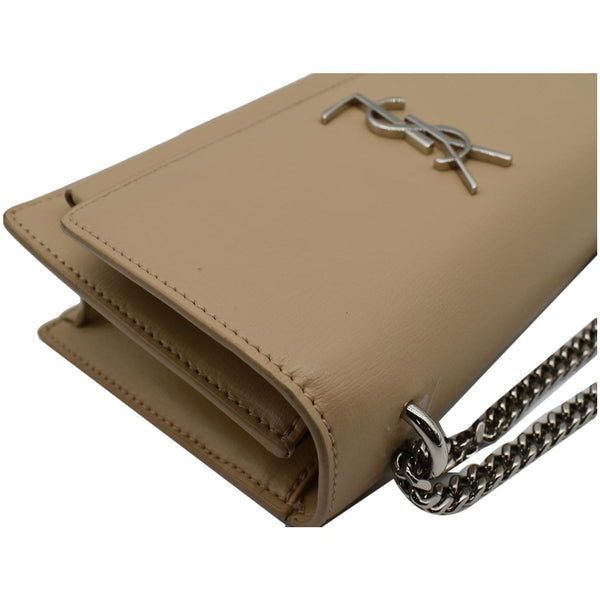 YVES SAINT LAURENT Monogram Sunset Medium Leather Shoulder Bag Beige