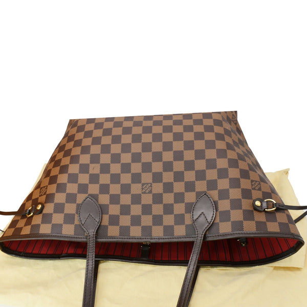 LOUIS VUITTON Neverfull MM Damier Ebene Tote Bag Brown
