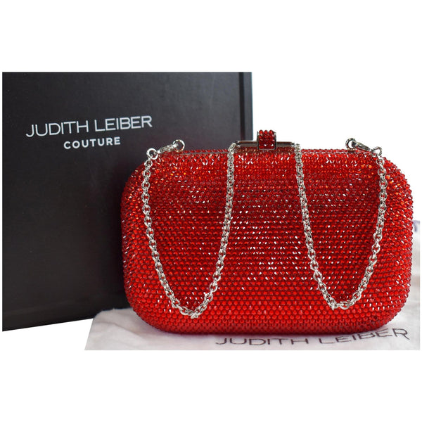 Judith Leiber Slide Lock Crystal Chain Bag