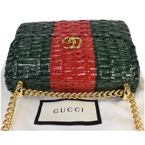 Gucci Wicker Linea Cestino Mini Web Shoulder Bag - gucci logo