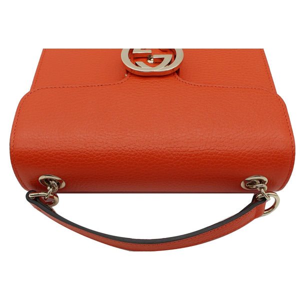 GUCCI Interlocking GG Leather Crossbody Bag Orange 510304