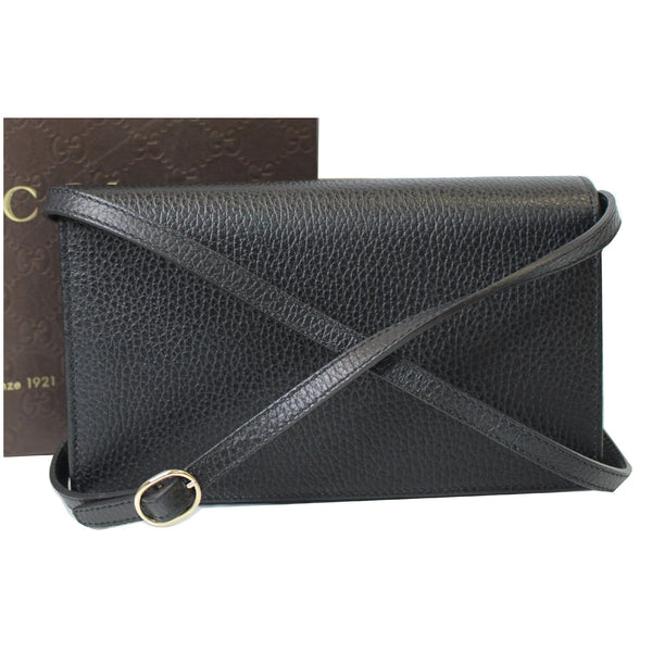 Gucci Textured Leather Swing Shoulder Clutch Bag