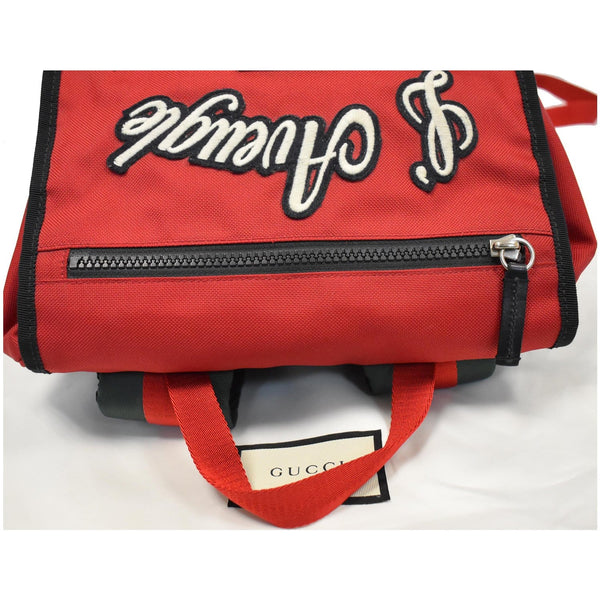 GUCCI Techno Embroidered Canvas Web Backpack Bag Red 45098