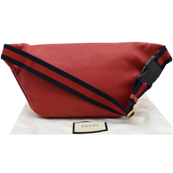 GUCCI Print Medium Leather Belt Waist Bum Bag Red 530412
