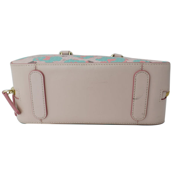 MCM Mini Aren Half Moon Floral Canvas Tote Bag Pink