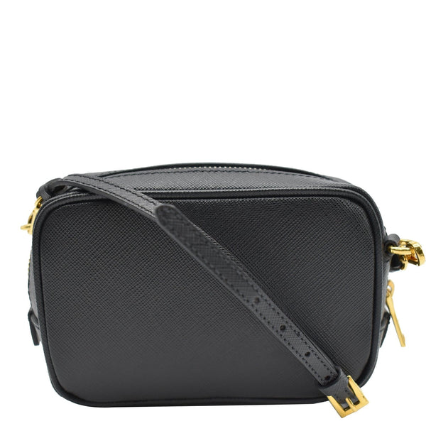 PRADA Saffiano Leather Camera Crossbody Bag Black