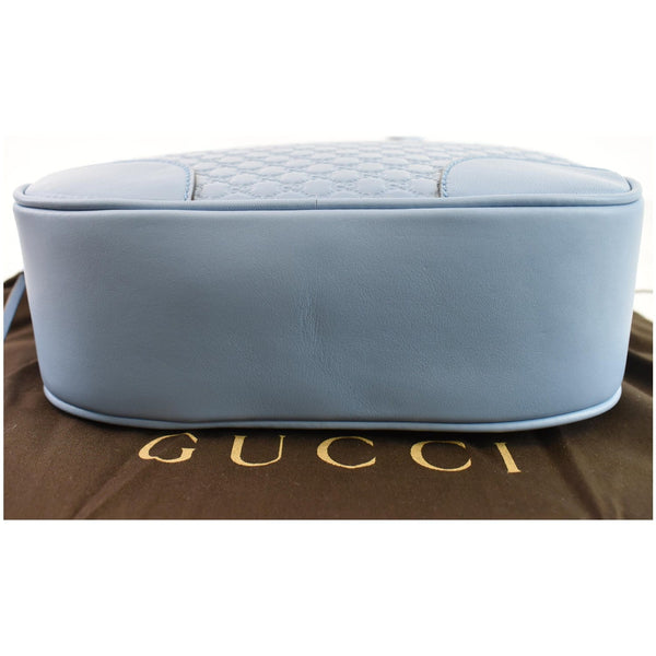 GUCCI Bree Micro GG Guccissima Leather Crossbody Bag Light Blue 449413