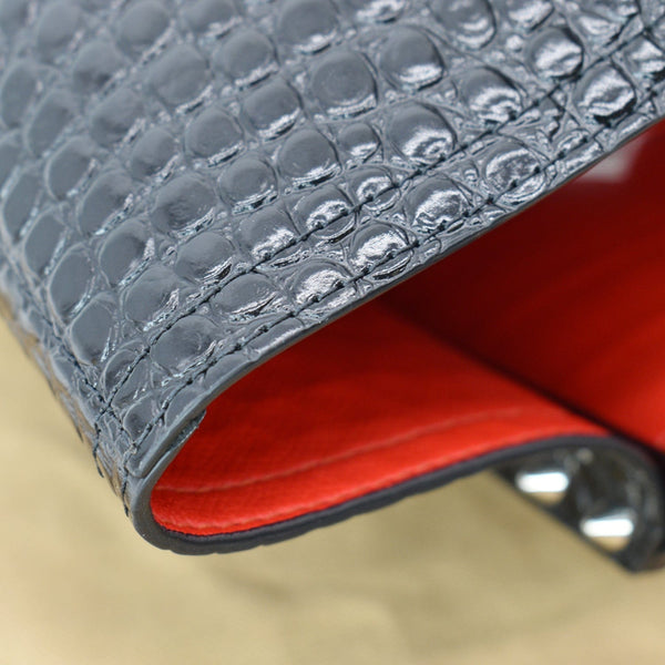 CHRISTIAN LOUBOUTIN Cabarock Croc-Embossed Leather Tote Bag Black