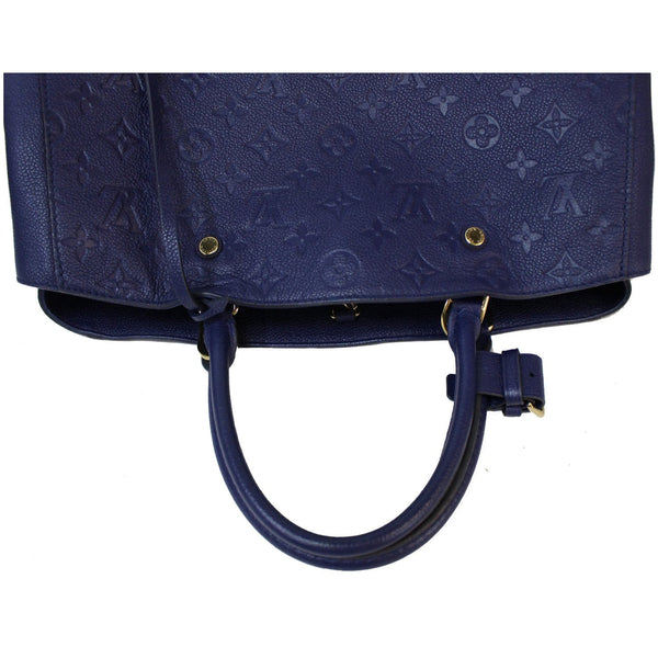 LOUIS VUITTON Montaigne GM Empreinte Leather Tote Bag Blue
