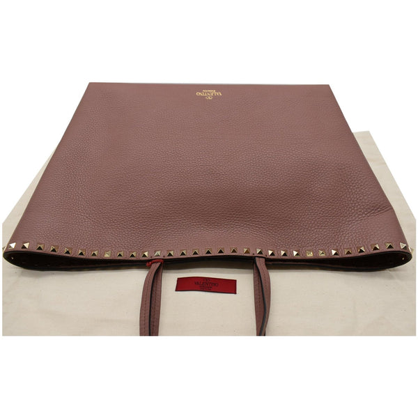 Valentino Garavani Rockstud Textured Leather Shopping Bag top view