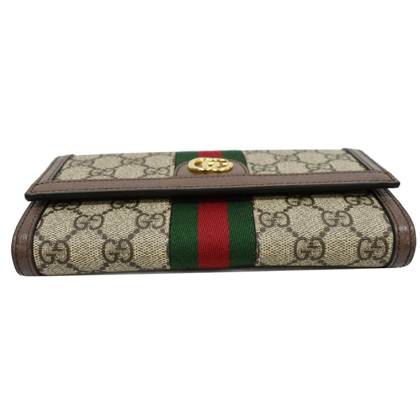 Gucci Ophidia GG Continental Supreme Canvas Clutch front side