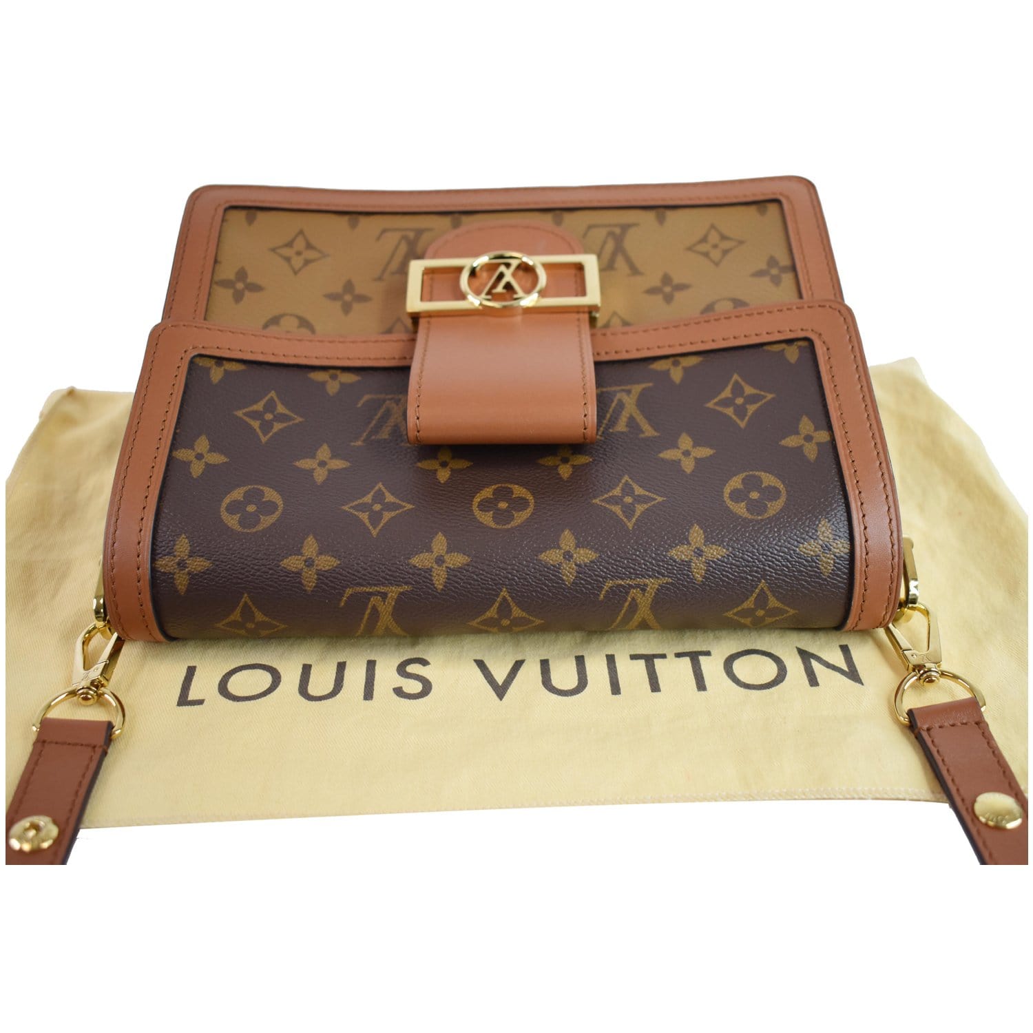 Louis Vuitton Dauphine MM Shoulder Bag Monogram Coated Canvas
