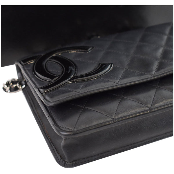 CHANEL Cambon Ligne Quilted Leather WOC Clutch Bag Black
